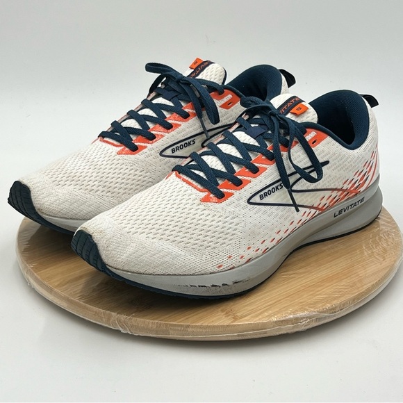 Brooks Running Men’s Levitate 5 White Orange Navy Size 13 - Picture 9 of 15